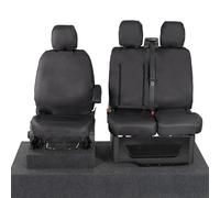 UK Custom Covers Ford Transit Custom Seat Covers - Waterproof Van Seat Covers and Heavy Duty Dog Seat Cover for Ford Transit Custom Front Seats 2013-2023 (Black)