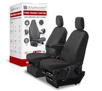 UK Custom Covers Ford Transit Custom Seat Covers - Waterproof Van Seat Covers and Heavy Duty Dog Seat Cover for Ford Transit Custom Front Seats 2023 On (Black, Front - Single/Single)