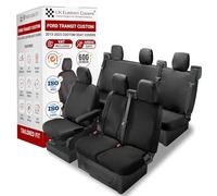 UK Custom Covers Ford Transit Custom Seat Covers - Waterproof Van Seat Covers for Active, Leader, Limited, Sport/M-Sport, Trend, Trail, PHEV, DCIV and RS Front & Rear 2013-2023 (Black, Plain)