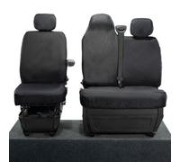 Uk Custom Covers Renault Master 2010-2024 Black Front Seat Covers - 3 Seats, Folding Middle Seat, No Underseat Storage