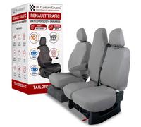 Uk Custom Covers Renault Trafic 2014+ Grey Front Seat Covers - 3 Seats, Folding Middle Seat, Underseat Storage
