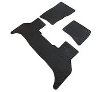 UK Custom Covers RM588 Tailored Rubber Front & 2nd Row Floor Mats Heavy Duty Black - To Fit Land Rover Defender 110 (2020 Onwards)