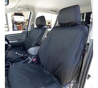 UK Custom Covers SC139B-EM Tailored Heavy Duty Waterproof Front Seat Covers Black - INCLUDES EMBROIDERY - To Fit Toyota Hilux 2005-2016