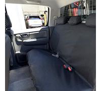 UK Custom Covers SC140B-EM Tailored Heavy Duty Waterproof Rear Seat Covers Black - INCLUDES EMBROIDERY - To Fit Toyota Hilux 2005-2016