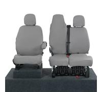 UK Custom Covers SC147GAD27 Tailored Heavy Duty Waterproof Front Seat Covers (WITH Folding Middle Seat) Grey - To Fit Nissan Primastar Tekna 2022 Onwards