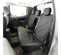UK Custom Covers SC156B Tailored Heavy Duty Waterproof Rear Seat Covers Black - Fits Ford Ranger T6 Double Cab (2012-2018)