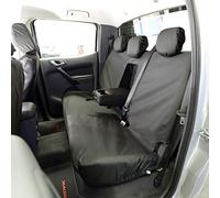 UK Custom Covers SC156BAD38 Tailored Heavy Duty Waterproof Rear Seat Covers Black - Fits Ford Ranger Wildtrak Raptor Double Cab (2012-2016)
