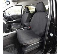 UK Custom Covers SC242B Tailored Heavy Duty Waterproof Front Seat Covers Black -To Fit Nissan Navara NP300 Double Cab 2016 Onwards
