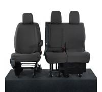 UK Custom Covers SC294BAD17EM Tailored Heavy Duty Waterproof Front Seat Covers (WITH Split Passenger Seat) Black - INCLUDES EMBROIDERY - To Fit Vauxhall Vivaro 2019 Onwards