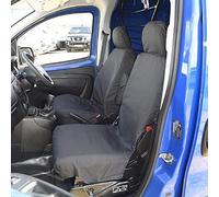 UK Custom Covers SC303BAD2 Tailored Heavy Duty Waterproof Front Seat Covers (WITH Folding Passenger Seat) Black - Compatible With Citroen Nemo 2008 Onwards