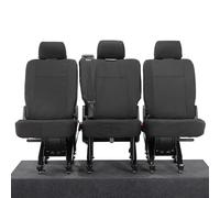 UK Custom Covers SC360BAD4 Tailored Heavy Duty Waterproof 2nd Row 3 x Single Seat Covers Black - To Fit VW Transporter T6/T6.1 Kombi 2015 Onwards