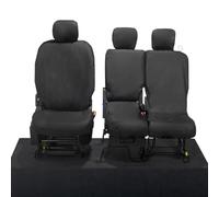 UK Custom Covers SC403BAD7EM Tailored Heavy Duty Waterproof Front Seat Covers (3 x Singles) Black - INCLUDES EMBROIDERY - Compatible With Vauxhall Combo E 2019 Onwards
