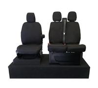 UK Custom Covers SC434BAD3 Tailored Heavy Duty Waterproof Front Seat Covers (Single/Double NO Armrests) Black - To Fit VW Transporter T6/T6.1 (2015 Onwards)