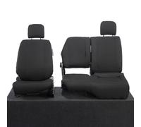 UK Custom Covers SC646BEM Tailored Heavy Duty Waterproof Front Seat Covers Black - INCLUDES EMBROIDERY - To Fit Nissan Cabstar 2007 Onwards