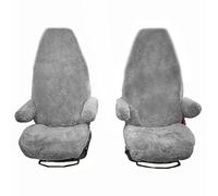 UK Custom Covers SC821DG Luxury Motorhome Faux Sheepskin Seat Covers (Pair WITH Armrests) Dark Grey - To Fit Fiat Ducato Motorhome Seats