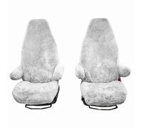 UK Custom Covers SC821LGAD11 Luxury Motorhome Faux Sheepskin Seat Cover (Pair WITH Armrests) Light Grey - To Fit Mercedes Sprinter Motorhome Seats