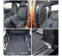 UK Custom Covers TL246-SC304B Tailored Heavy Duty Waterproof Front Seat Covers & Custom Trunk Load Bed Liner Black - Fits Ford Ranger T6 Wildtrak - 2012-2018