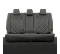 UK Custom Covers To Fit Ford Ranger (2006-2016) Tailored Leatherette Rear Seat Covers Double Bentley Stitch Black SC1151B