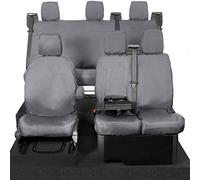UK Custom Covers To Fit Ford Transit Custom Leader (2013-2023) Tailored Heavy Duty waterproof Front & Rear Seat Covers (6 Seater WITH Pull Down Tray) Grey - SC102G-SC131GAD61