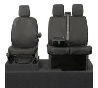 UK Custom Covers To Fit Ford Transit Van MK8/MK9 - Including Tipper (2014 Onwards) Front Seat Covers Tailored Heavy Duty Waterproof (Single/Double WITH Pull Down Tray) Black - TRADE120B