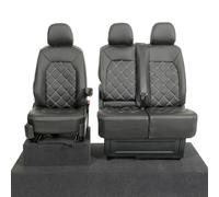 UK Custom Covers To Fit Man Tge (2017 Onwards) Tailored Leatherette Front Seat Covers Double Bentley Stitch Black SC1156BAD4