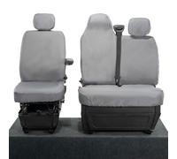 UK Custom Covers To Fit Nissan Interstar (2022-2024) Tailored Heavy Duty Waterproof Front Seat Covers (NO Split Passenger Base WITH Folding Middle Seat) Grey - SC236GAD7