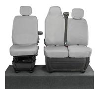 UK Custom Covers To Fit Nissan Interstar (2022-2024) Tailored Heavy Duty Waterproof Front Seat Covers (WITH Split Passenger Base & Folding Middle Seat) Grey - SC669GAD4