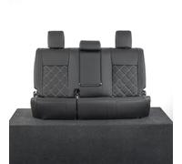 UK Custom Covers To Fit Toyota Hilux Icon/Invincible (2016 Onwards) Tailored Leatherette Rear Seat Covers Double Diamond Bentley Stitch Black SC947B