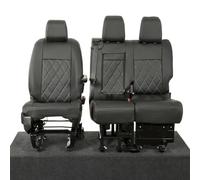 UK Custom Covers To Fit Toyota Proace (2016 Onwards) Tailored Leatherette Front Seat Covers Single Bentley Stitch Black SC952BAD7