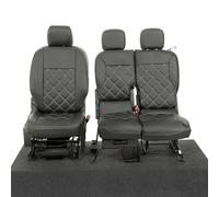 UK Custom Covers To Fit Toyota Proace City (2018 Onwards) Tailored Leatherette Front Seat Covers Double Bentley Stitch Black SC1157BAD7
