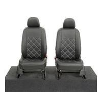 UK Custom Covers To Fit VW Caddy Seat Covers (2021 On) Inc. Embroidery (With or Without Armrests) Waterproof Leatherette Tailored