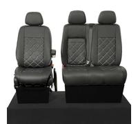 UK Custom Covers To Fit VW Crafter (2010-2017) Tailored Leatherette Bentley Stitch Front Seat Covers Black SC234BAD4