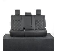 Uk Custom Covers Toyota Hilux Icon/invincible 2016+ Black Rear Leatherette Seat Covers - Double Diamond Bentley Stitch