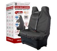 UK Custom Covers Universal Flexi Fit Van Seat Covers Durable & Easy Fit Waterproof Seat Protection, Front Set, Double Front
