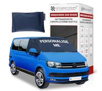 UK Custom Covers VW T6 Windscreen Cover Pop Top Windscreen Frost Protector/Camper Van Screen Cover Waterproof For Winter Fits 2015 On Transporter, Caravelle, Kombi and Shuttle (Navy)