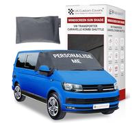 UK Custom Covers VW T6 Windscreen Cover Pop Top Windscreen Frost Protector/Camper Van Screen Cover Waterproof For Winter Fits 2015 On Transporter, Caravelle, Kombi and Shuttle (Dark Grey)
