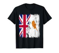 UK Cyprus Half Flag British Cypriot Heritage T-Shirt