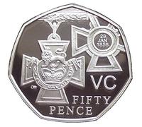 UK-Delightech 2006 Victoria Cross The Award Brilliant Uncirculated Proof Condition 50p encapsulated in Lighthouse Everslab Coin Holders