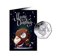 UK-Delightech 2017 Gibraltar Festive Santa 50p Coin - Cupro Nickel Diamond Finish in a card
