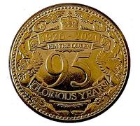 UK-Delightech 2021 Gibraltar Queens 95th Birthday UNC £1 Coin with Capsule Holder in a Pouch Wallet