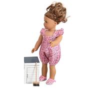UK DESIGNER FRILLY LILY Pink Flower Romper Suit For Small Dolls and Bears 14-18 ins [ 35-45 cm]Doll and Shoes not included.To fit dolls such as American Girl,Baby Born,Hannah by Gotz,Design a Friend DolL,Kidz and Cats,Precious Day Doll,Happy Kidz and many more dolls of this height s not incl