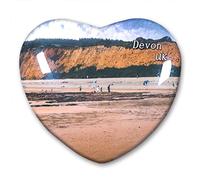 UK Devon Fridge Magnet Refrigerator Stickers Collection Decorative Magnet Travel Souvenir Heart-Shaped Crystal Glass