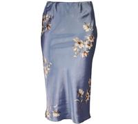 UK Dispatch Dressy Stunning Blue Floral Satin Look Straight Pencil Skirt Print Length 33",14