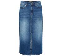 UK Dispatch Long Blue Denim Skirt with Front Split 35 Inches Long Midi Length Ladies,18