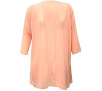 UK Dispatch Womens Chiffon Jacket Cardi Plain Peach Light Sheer Jacket Ladies Plus Size,20