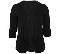 UK Dispatch Womens New Black Silver Sparkly Glitter Blazer Lightweight Jacket Party Ladies