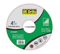 UK Drills 100 x 3 x 16.0mm Straight Stone Cutting Disc Stone Brick Pack of 5