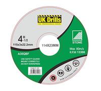 UK Drills 115 x 3 x 22.2mm Straight Stone Cutting Disc Stone Brick Concrete x 10pcs