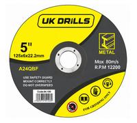 Uk Drills 125 X 6 X 22.2mm Metal Grinding Disc 10 Pack, For Angle Grinders