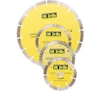 UK Drills - Diamond Cutting Disc for Angle Grinders - Clean Cut, Laser Welded Cuttin Disc for Concrete - 3 x 115mm